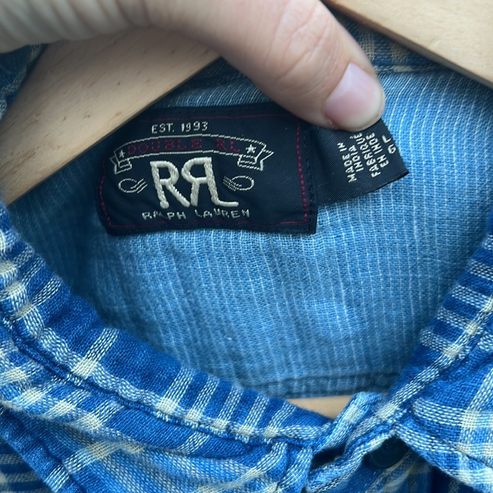 Double Ralph lauren Indigo Plaid Double-Faced Workshirt - Picture 3 of 7